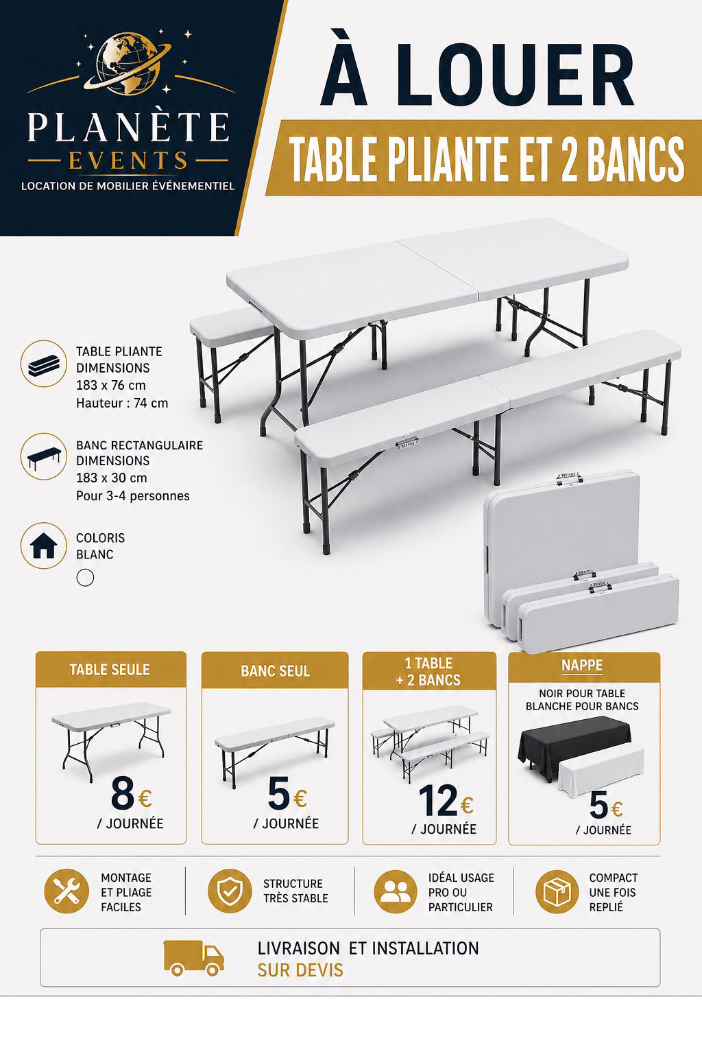 location de tables