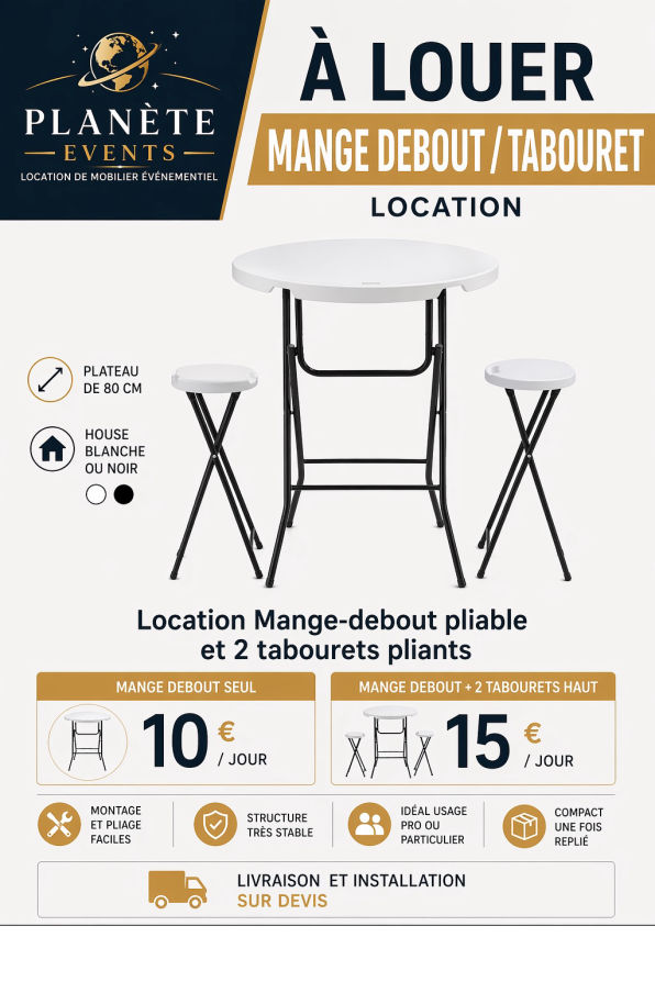 Location mange debout tabouret